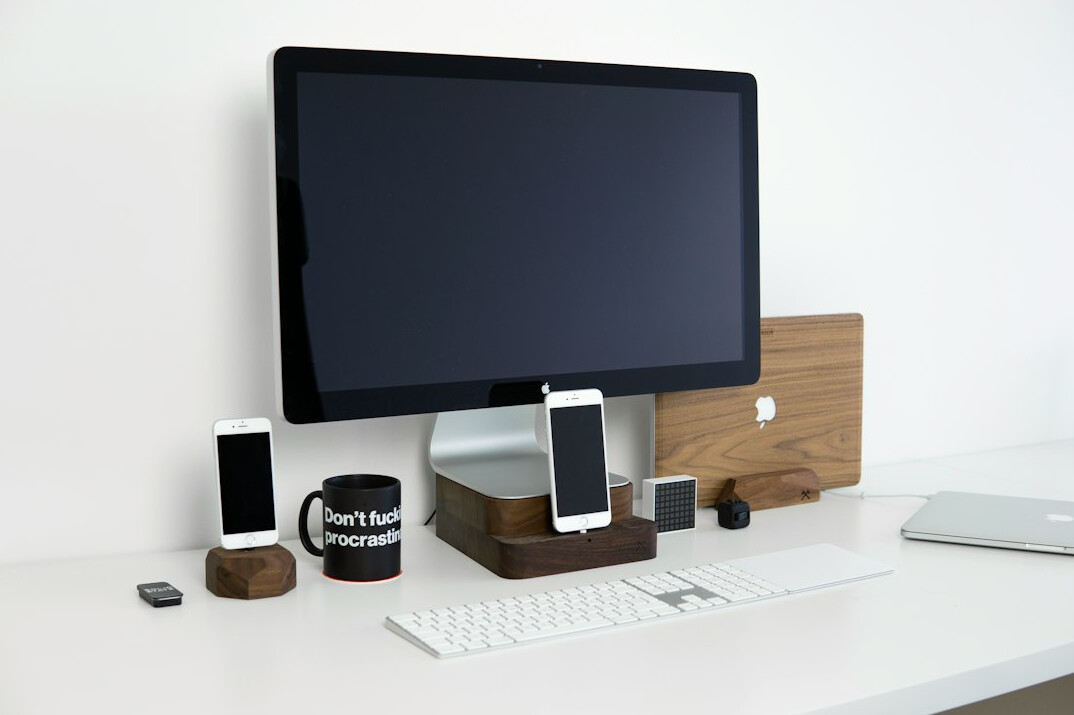 Multi-monitor workstation in a dark operations room