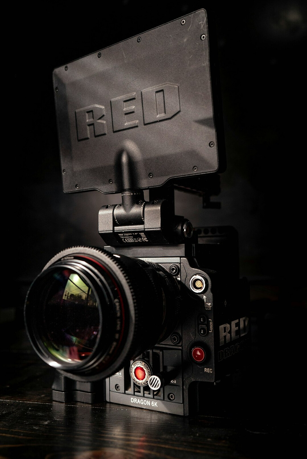 Studio camera positioned on a set